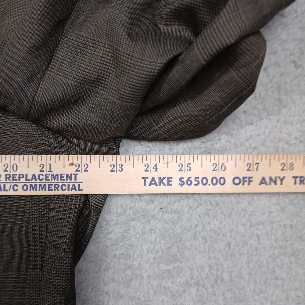 Jos A Bank Blazer Mens 43L Brown Glen Plaid Wool Two Button Notch Lapel Jacket - Picture 5 of 7
